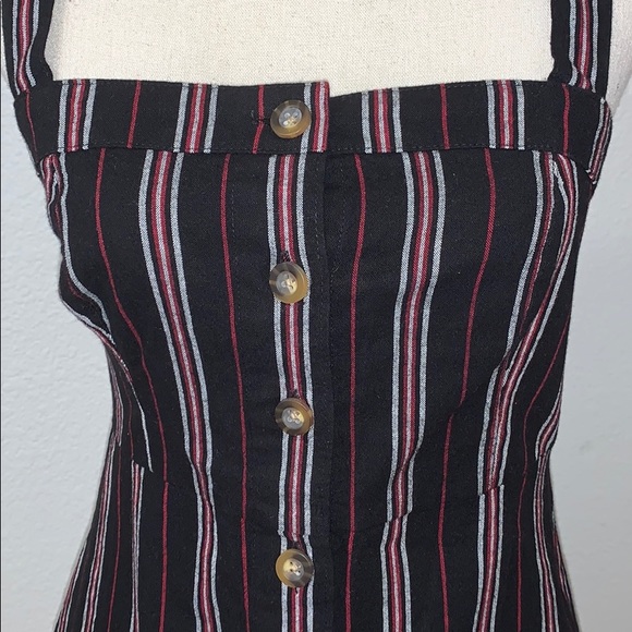 Beautiful Striped Button Front Mini Dress - Picture 3 of 6
